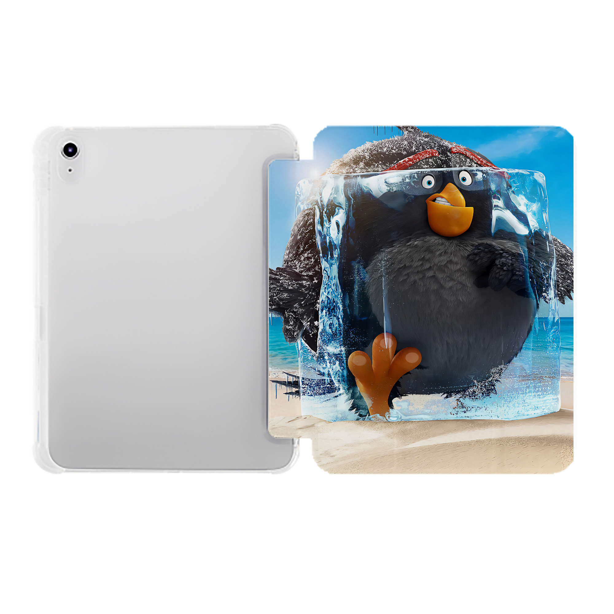 （画像用） Angry Birds アングリーバード IPad ケース ペン収納付き 三つ折りスタンド PUレザー×シリコン 対応機種9.5/10.5/10.9インチ